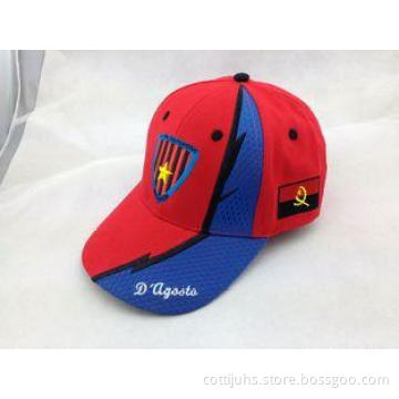 Embroidery Red Blue Cotton Baseball Cap with Antique Buckle